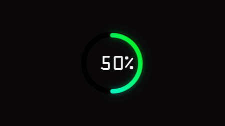 Colorful loading info Graphics with fifty percentage complete sign, Digital Graphicsの写真素材