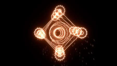 Abstract 3D background with illuminating light and sparks,3D renderの写真素材