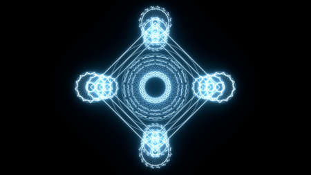Abstract 3D, Mystical Energy power shield with illuminating, 3D render