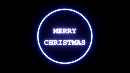 Christmas theme, Merry Christmas 3D text with nice glowing light, 4K High Quality, 3D renderの写真素材