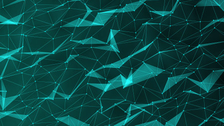 Abstract , 3D Digital connected dots and lines.abstract plexus shapes. Connection and web concept. Digital, communication and technology background, 4k High Qulaity, 3D renderの写真素材