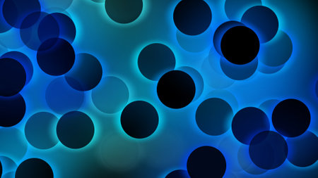 Abstract multicolored circles with illuminated and glowing light effect,Abstract background for business,technology or any presentation projects, 3D render.の写真素材
