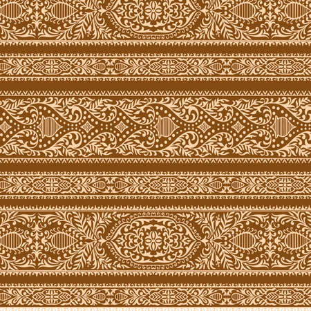 abstract paisley ornamental border patternのイラスト素材