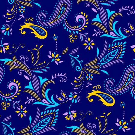 Paisley pattern with color backgroundのイラスト素材