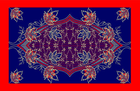 ladies scarf patternのイラスト素材