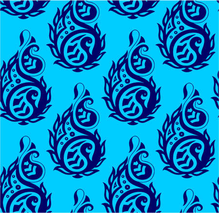 Floral oriental ethnic background. Arabic ornament with fantastic flowers and leaves.  Wonderland motives of the paintings of ancient Indian fabric patterns.のイラスト素材