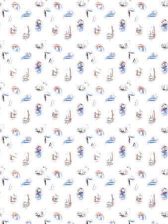 Abstract small splash grunge background, Black geometrical ornamental pattern with white backgroundの写真素材