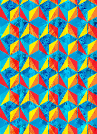 Abstract mix geometrical pattern with color background.