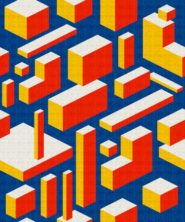 Abstract mix geometrical pattern with color backgound.