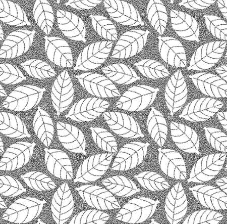 Floral seamless pattern with different flowers and leaves. Black and white Botanical illustration hand painted. Textile print, fabric swatch, wrapping paper.の写真素材
