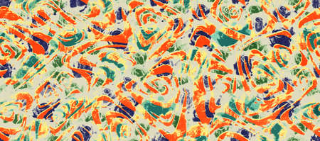 Watercolor seamless pattern with pink and orange autumn leaves. nature background.