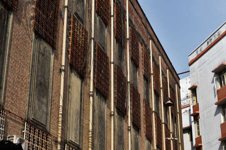 Beautiful buldings and architecture of banaras .Popular tourist destination in the city .の写真素材