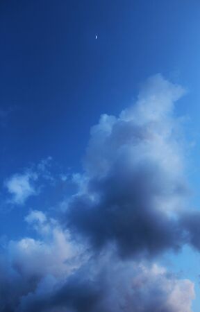 Cloudy night skyの写真素材