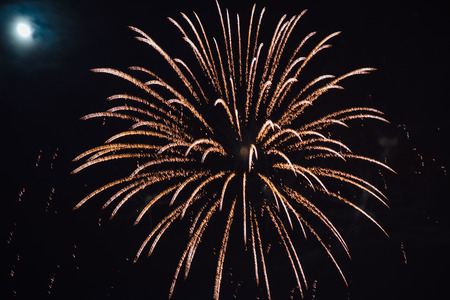 Yellow Fireworks at Capitol Hill in Denver for Fourth of July, Independence Day