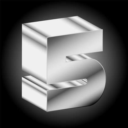 3d Metal silver 5 Vectorのイラスト素材