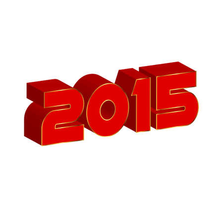 3d text 2015 happy new year vectorのイラスト素材
