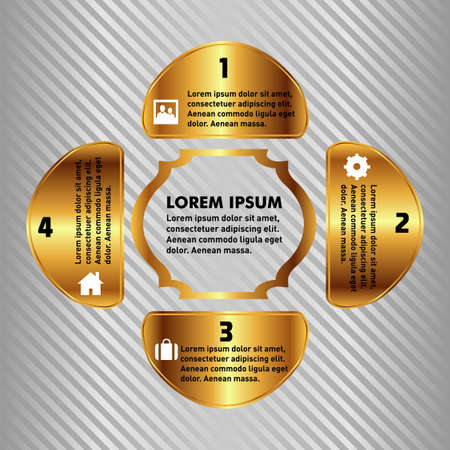 Abstract business infographics number options template goldのイラスト素材