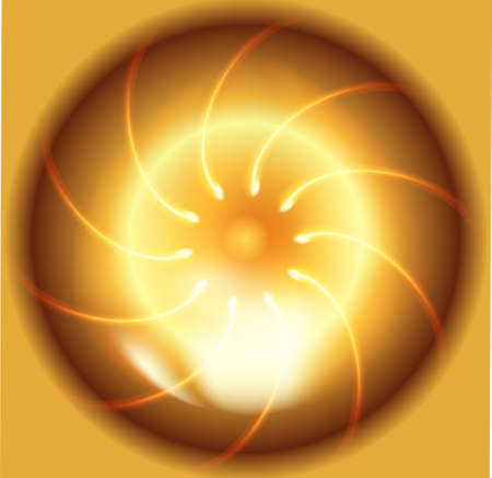 Abstract fire colors rotating swirl golden backgroundのイラスト素材
