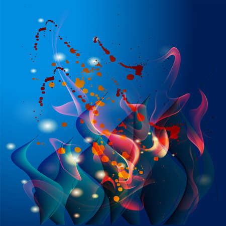 Blue fire grunge backgroundのイラスト素材