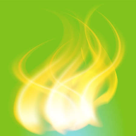 Fire Flames on the green backgroundのイラスト素材