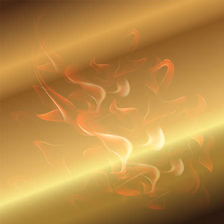 Fire On Golden backgroundのイラスト素材