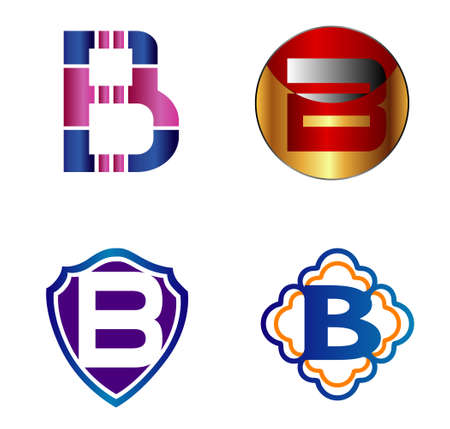 Letter B icon symbol setのイラスト素材