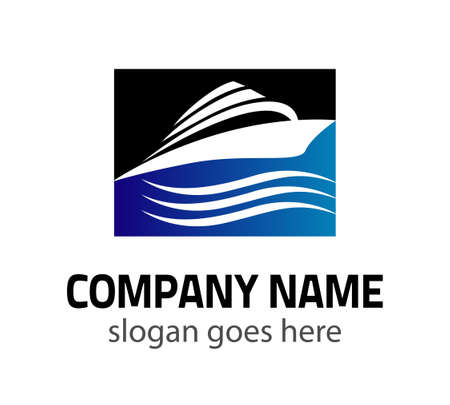 Logo sign yacht and boat vectorのイラスト素材
