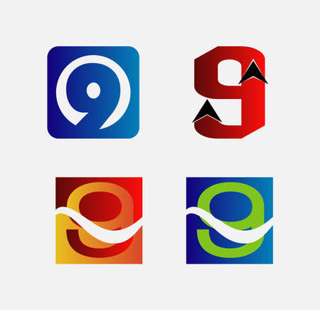 Number nine 9 icon template elementsのイラスト素材