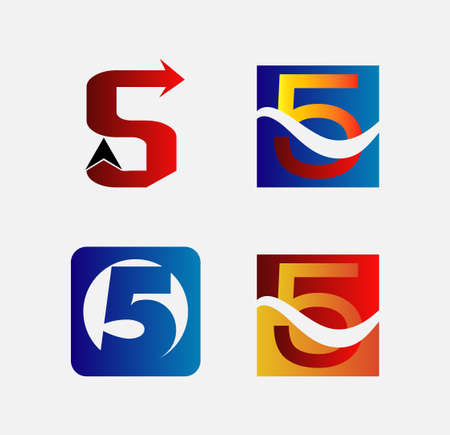 Abstract icons for number 5のイラスト素材