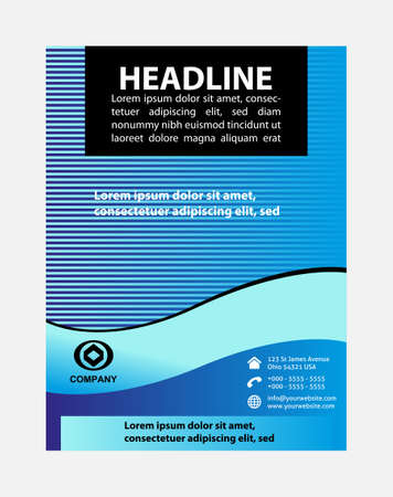 Flyer leaflet booklet layout. Editable design templateのイラスト素材