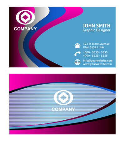 Colorful design Business cardsのイラスト素材