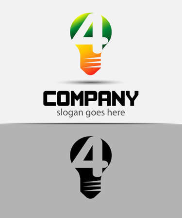 Number 4 logo. Vector logotype design setのイラスト素材