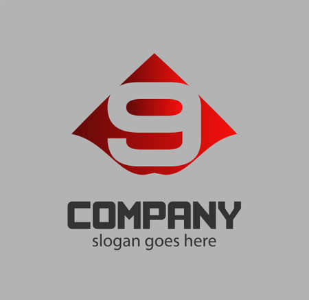 Number nine 9 icon logo template elementsのイラスト素材