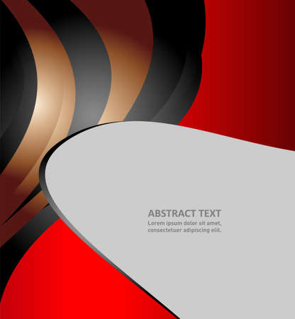 Red vector background curve line on dark gray silver space for text and graphic layers overlap message modern design artworkのイラスト素材