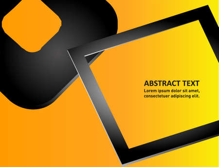 Orange, black brochure flyer design template origami paper vector layers overlap with sample text for A4 sizeのイラスト素材