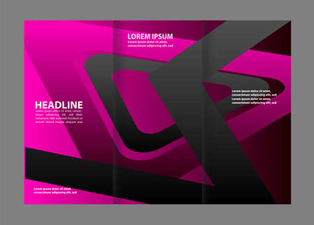 Tri fold brochure template businessのイラスト素材