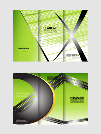 Vector Tri Fold Brochure Design. Leaflet Corporate, Cover Templateのイラスト素材