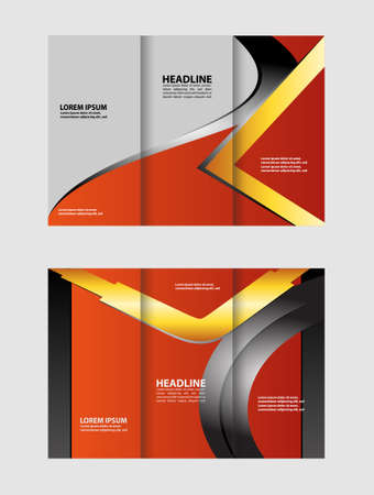 Tri-fold Brochure or cover design Template.Corporate business background can be use for publishing, print and presentationのイラスト素材