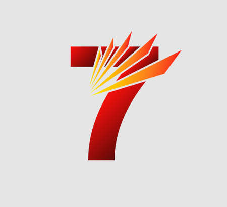 Abstract Number 7 icon Symbol