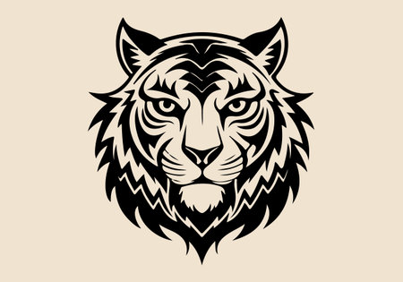 Tiger head. Vector illustration isolated on white background for t-shirt design.のイラスト素材