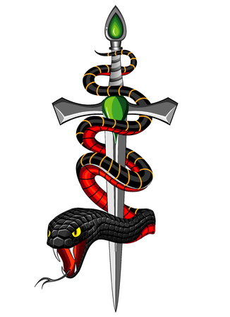 snake and daggerのイラスト素材