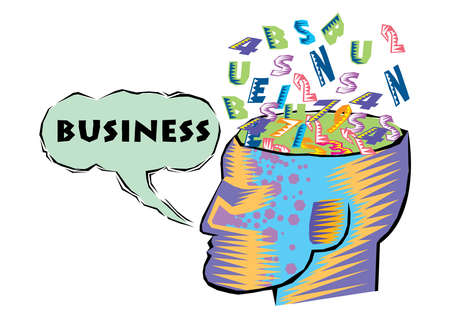 abstract Clipart of brain Businessman vectorのイラスト素材