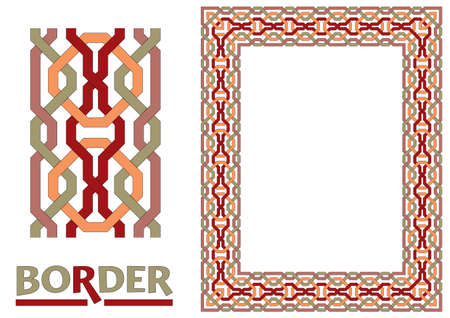 decoration Borders - Tiled frame in plant leaves and flowers Framework Decorative Elegant ornamental styleのイラスト素材