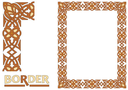 decoration Borders - Tiled frame in plant leaves and flowers Framework Decorative Elegant ornamental styleのイラスト素材