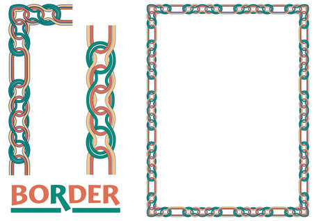 decoration Borders - Tiled frame in plant leaves and flowers Framework Decorative Elegant ornamental styleのイラスト素材