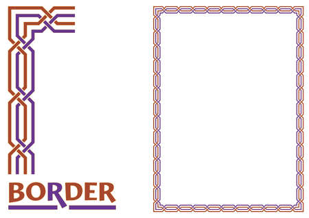 arabesque Borders - Tiled frame in plant leaves and flowers Framework Decorative Elegant ornamental styleのイラスト素材