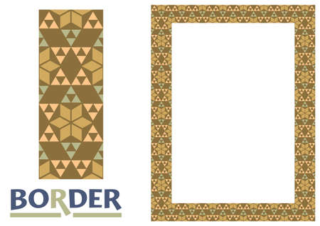 arabesque Borders - Tiled frame in plant leaves and flowers Framework Decorative Elegant ornamental styleのイラスト素材