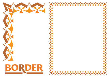 decoration Borders - Tiled frame in plant leaves and flowers Framework Decorative Elegant ornamental styleのイラスト素材