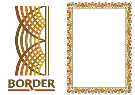 decoration Borders - Tiled frame in plant leaves and flowers Framework Decorative Elegant ornamental styleのイラスト素材