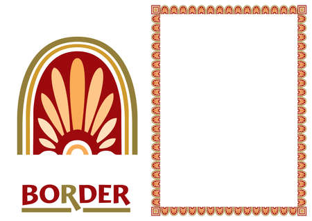 decoration Borders - Tiled frame in plant leaves and flowers Framework Decorative Elegant ornamental styleのイラスト素材